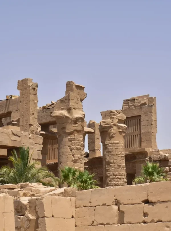 Explore the historic ruins of Karnak Temple in Luxor, showcasing ancient Egyptian architecture.