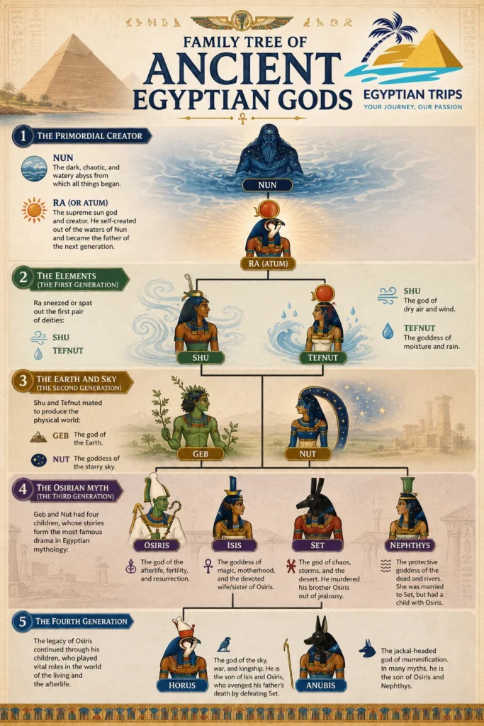 Family Tree of Ancient Egyptian Gods